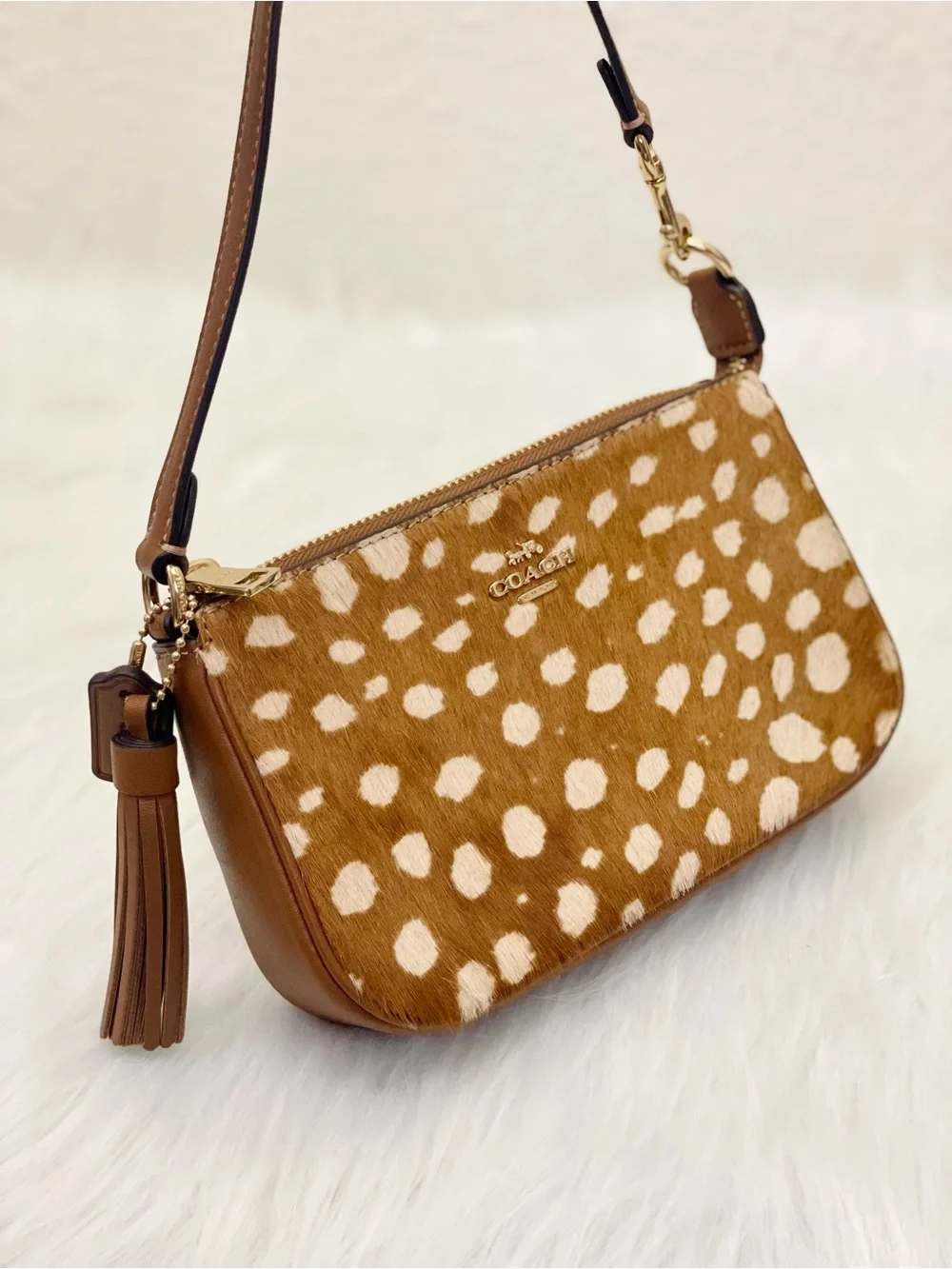 Coach Nolita 19 With Deer Print Shoulder Bag Wristlet in Brown Multi CDW35